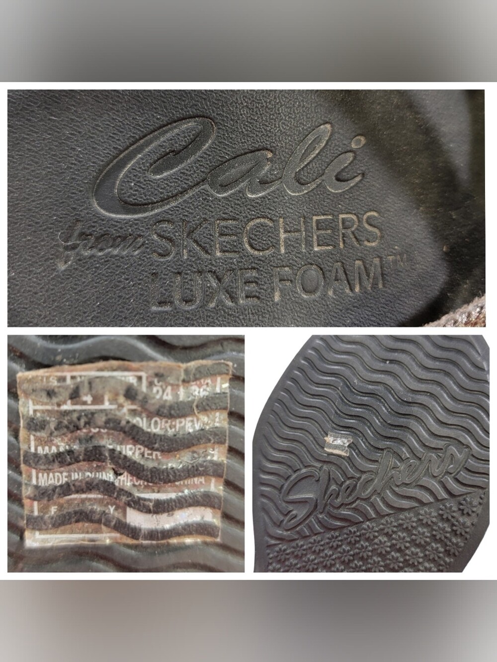 Skechers Cali Rumble On Classy Way Pewter Wedge Sandals Multi Strap Slide Womens - Picture 11 of 15